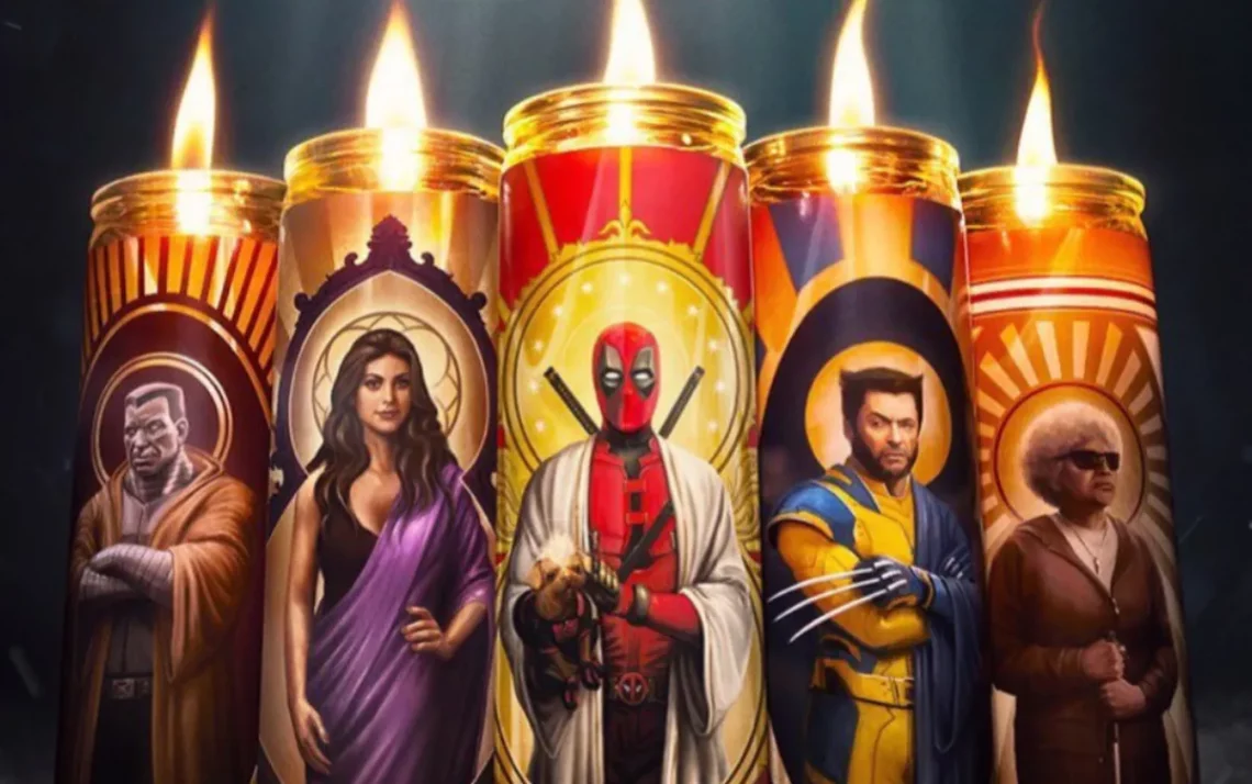 Marvel, Disney, traz, liberaram, póster, inédito, personagens, santos, velas;