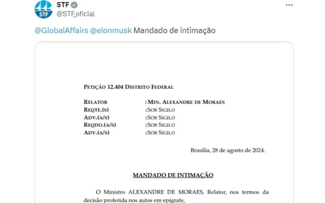 STF, Supremo, Tribunal Federal, Alexandre de Moraes;